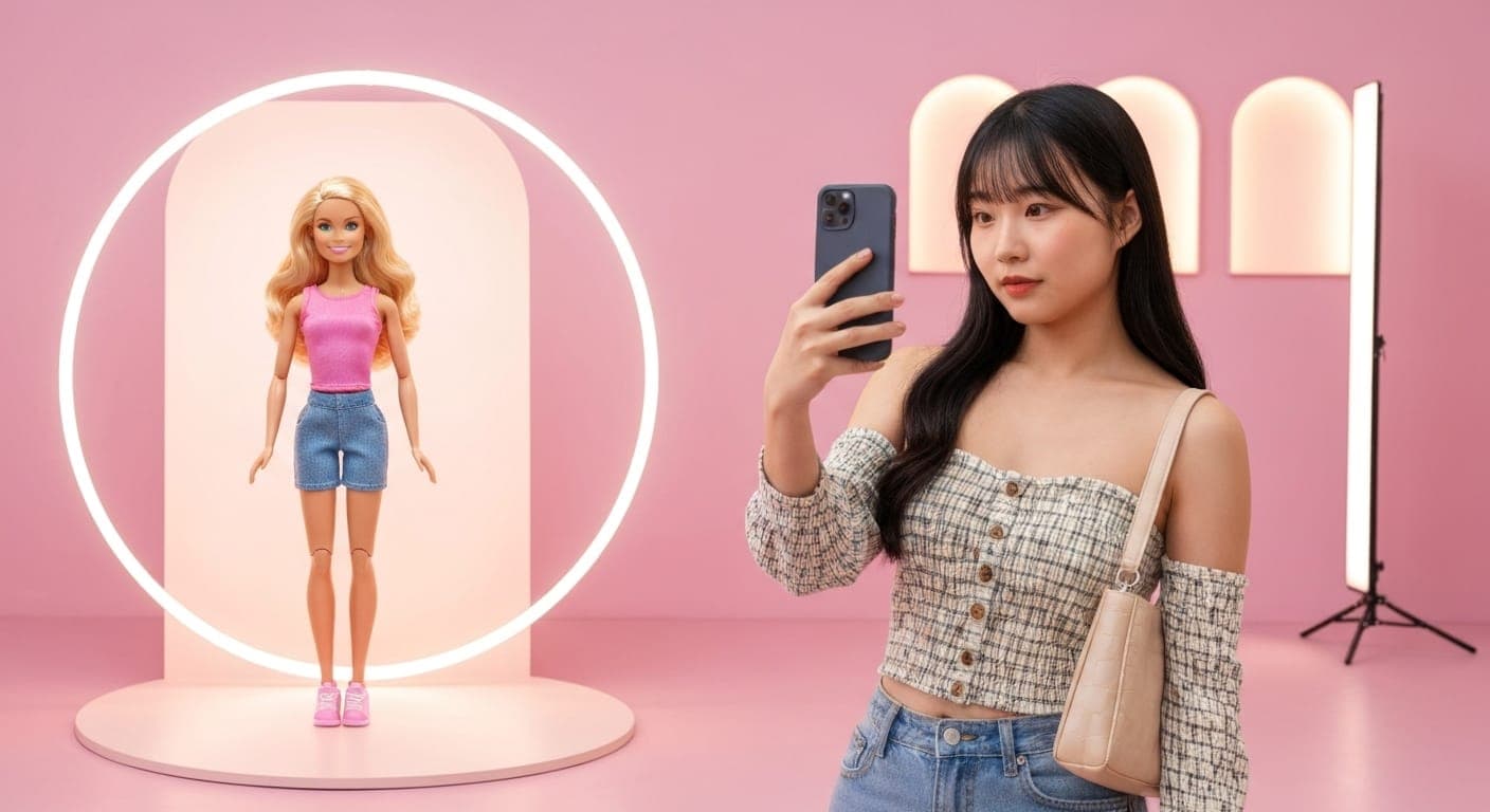 KI-generiertes Fotoshooting mit Barbie-Camper