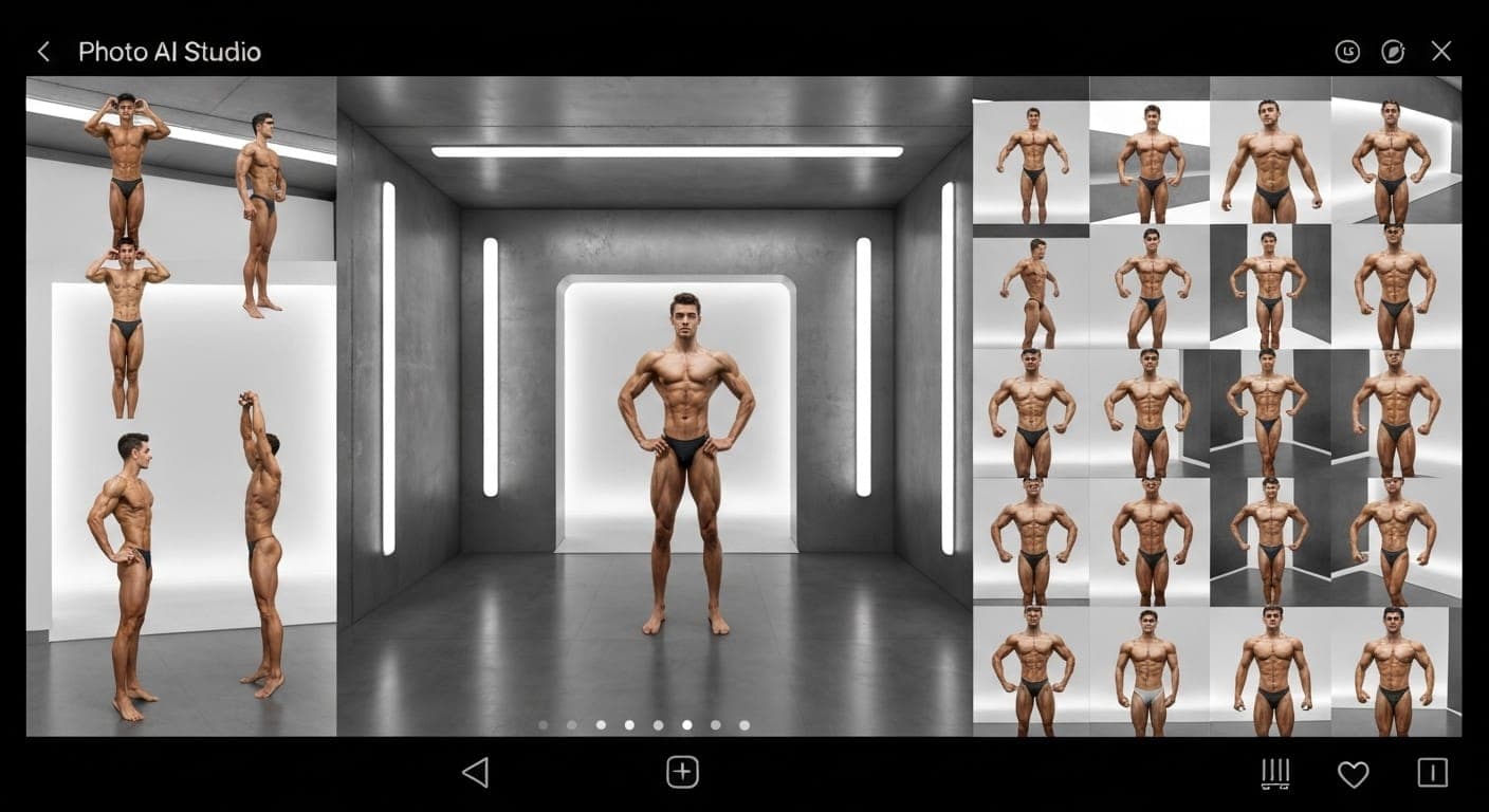 Динамичная поза бодибилдера, подчеркивающая силу и рост мышц.