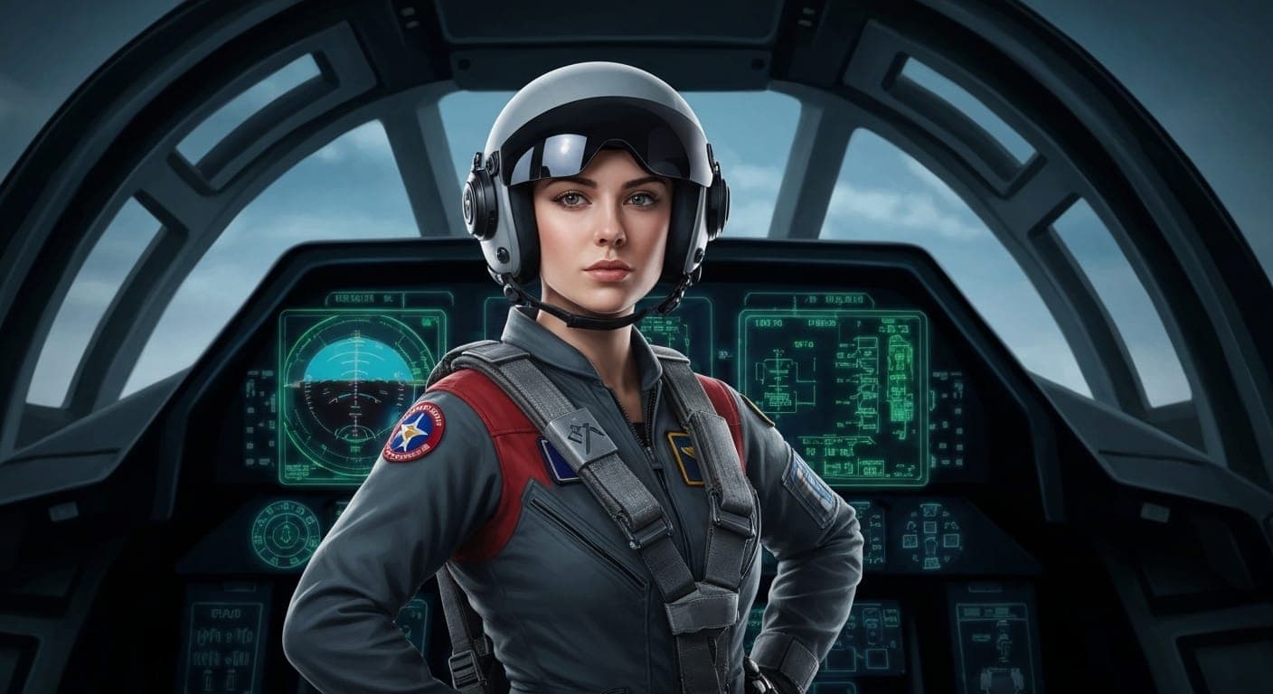 Fighter pilot in action showcasing speed and bravery