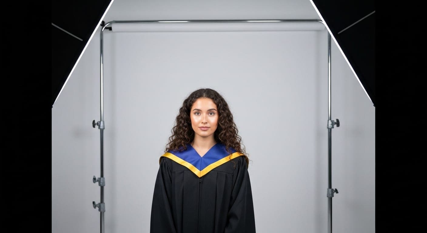 Fotografia profissional com IA para álbuns de formatura que mostram criatividade