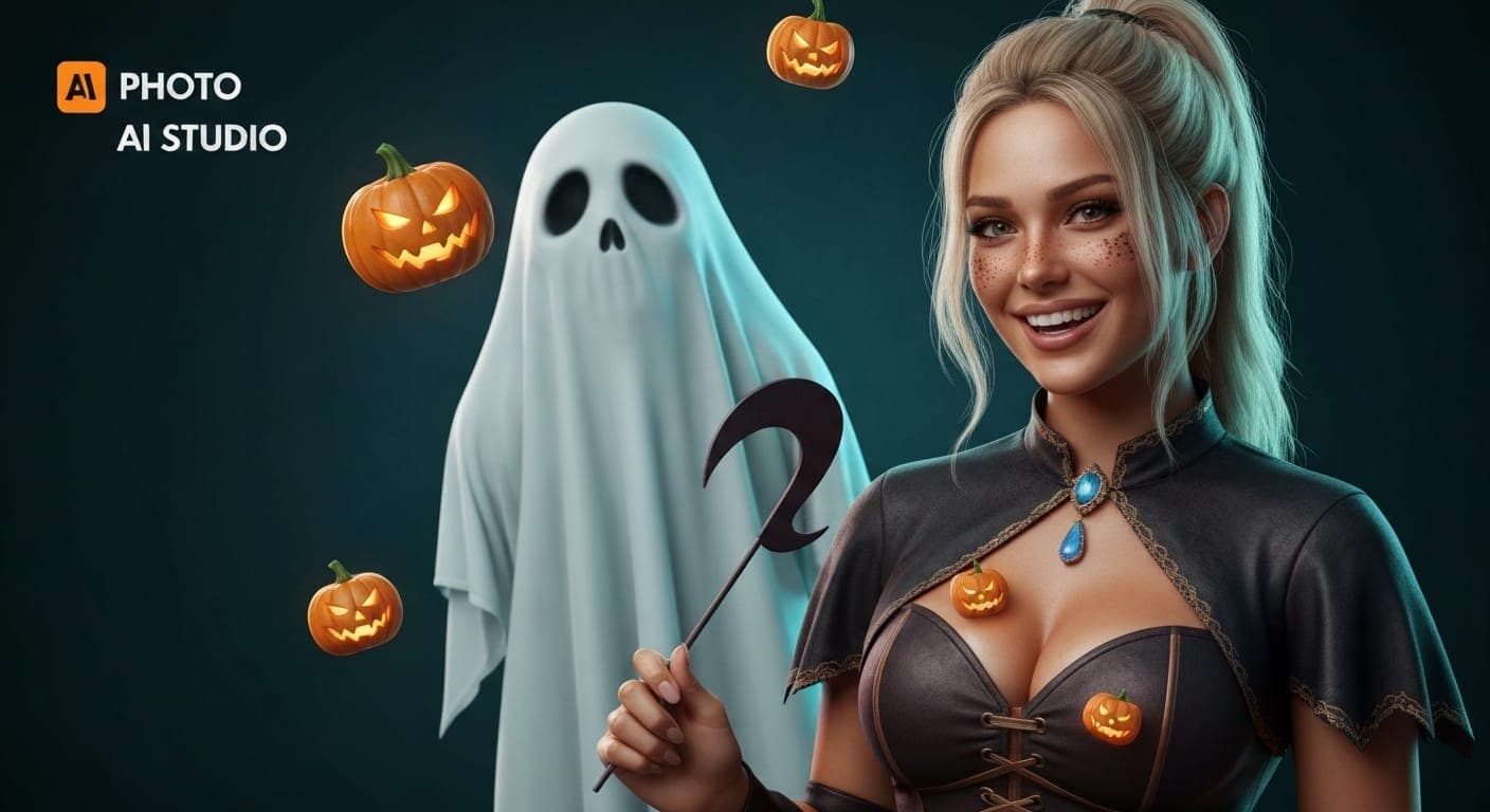 Созданные искусственным интеллектом костюмы на Хэллоуин, демонстрирующие креативность и веселье.