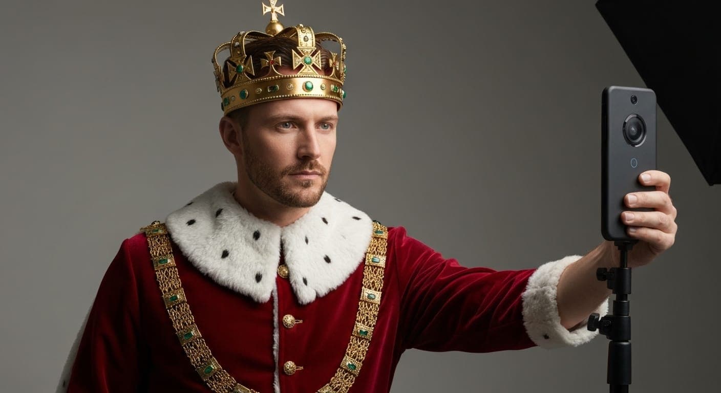 人工智能生成的图像展示了一位身处奇幻场景中的国王