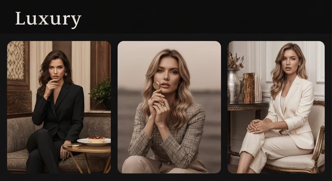 Elegant luxury dining scene crafted by AI for upscale branding.