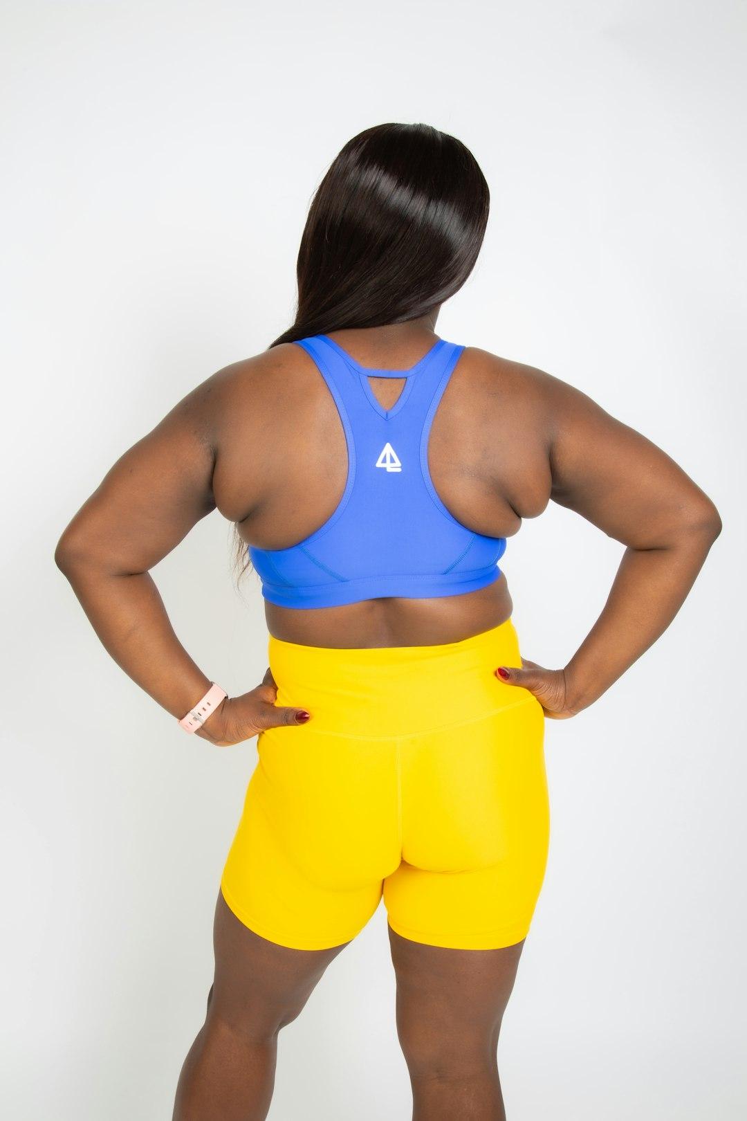 Black women wearing April Laugh Fitness Bra and shorts.